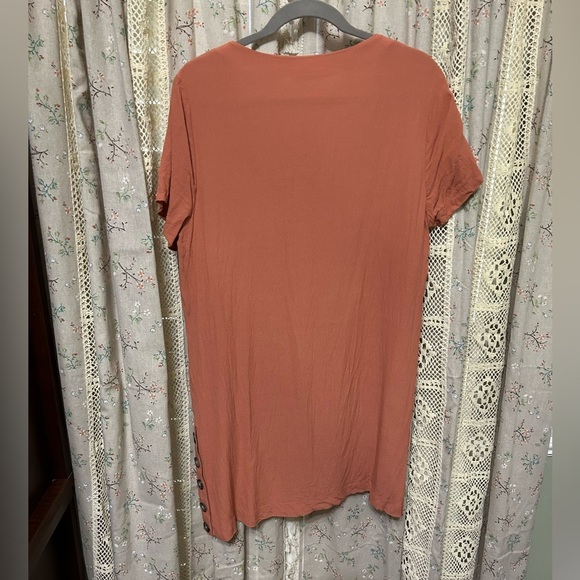 Madewell Side Button Easy Dress Burnt Orange Size Large - Picture 4 of 5